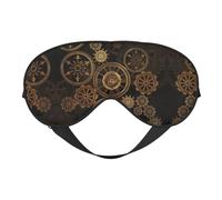 Gears Clock Masque pour les yeux doux avec impression bronze siècle - Sommeil confortable, bloque la lumière, couverture complète des yeux, idéal pour les voyages, la méditation