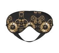 Gears Clock Masque pour les yeux doux Bronze Century Masque de sommeil confortable avec sangle réglable Tissu respirant pour la maison, les voyages, le camping et plus encore