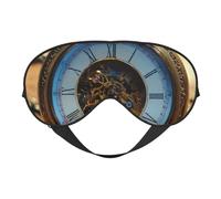 Gears Clock Masque pour les yeux en bronze avec impression siècle Idéal pour le camping, la méditation et le yoga