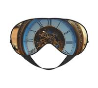Gears Horloge Bronze Century Print Masque pour les Yeux Confortable Respirant Réglable Hommes Femmes Léger Voyage Yoga Travail