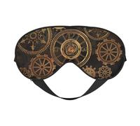 Gears Horloge Bronze Century Print Masque pour les Yeux Confortable Respirant Réglable Hommes Femmes Léger Voyage Yoga Travail