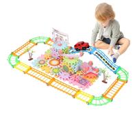 Gears Toys for Kids + Interlocking Gear Blocks, Reusable DIY Design, Motorized Creative Build + Educational STEM Puzzle Set for Hands-on Learning, Brain Development Activity + Ideal Playtime Gift