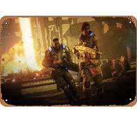 Gears War 5 Game - Plaque en métal rétro - Décoration murale pour maison, café, bar - 20,3 x 30,5 cm