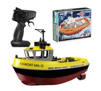 Gearthling Bateau télécommandé 1/72, 2,4 GHz, remorqueur électrique étanche 8 km/h, jeu de 15 minutes, bateau RC pour adultes (RTR/jaune)