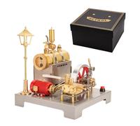 Gearthling Kit de modèle de moteur complet en métal, 100 pièces SE-02 en métal réversible horizontal stationnaire moteur à vapeur et chaudière avec générateur et lampadaire, modèles d'ingénierie pour