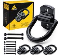 GearTrust Lot de 4 œillets d'arrimage pour remorque - 5400 kg - Avec vis - Noir