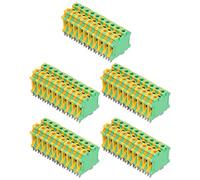 Gearwell Borne de montage sur rail DIN, bloc de mise à la terre ignifuge 50 pièces, 76A USLKG-10, barrette de borne électrique, pour système de distribution d'énergie