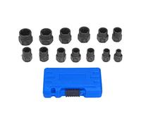 Gearwell Jeu d'extracteurs de boulons, jeu de 13 douilles pour enlever les écrous avec étui de rangement pour retirer les boulons arrondis, les écrous et les vis endommagées