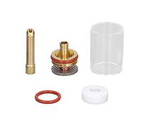 Gearwell Kit de torche TIG, ensemble de buses de lentille à gaz avec coupelle en verre compatible avec WP-17 WP-18 WP-26 2,4 mm pour accessoires de soudage Argon TIG
