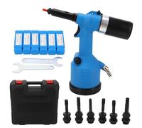 Gearwell Pistolet à rivets pneumatique, 1 4 riveteuse pneumatique, outil d'écrou de rivet hydraulique, kit de pistolet à rivetage automatique M3-M12, pour installation de tôle
