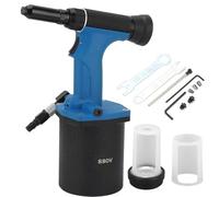 Gearwell Riveteuse pneumatique, 1 4 pistolet à riveter pneumatique, kit d'outils pour écrous de rivetage 2800 tr/min, riveteuse à écrou pneumatique, pour installation d'écrous en