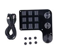 Gearwell USB Mini Macro Clavier de Jeu Mécanique Programmable 9 Touches 3 Boutons Interrupteur Rouge RGB LED Stockage Intégré Programmation Filaire Clavier Dispositif