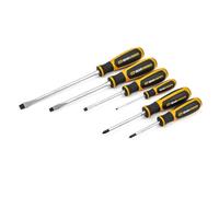 GearWrench 80050H Ensemble De Tournevis Phillips®/Fendu À Double Matériau, Pointe Antidérapante En Oxyde Noir, 6 Pièces