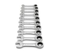 GearWrench 9520D Jeu De Clés Mixtes À Cliquet Courtes Métriques À 72 Dents Et À 12 Points, 10 Pièces