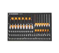 GEARWRENCH GWMSBSKCBSAE Lot de 88 douilles SAE 1/4", 3/8", 1/2" dans un plateau de rangement en mousse