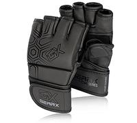 GearX Gants de boxe MMA Sparring Maya Hide Cuir Pro Gel Sac de Frappe Gym Entraînement Combat Muay Thai Kickboxing (L)