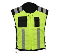 GearX HI Sichtbarkeit Gilet Réfléchissant Moto Cyclisme La Sécurité Industrielle Porte D'urgence Hi viz Waiscost Ajustements Latéraux, 4XL