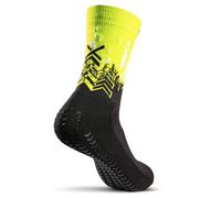 GEARXPro - Chaussettes professionnelles Padel - Stabilité et performances maximales - Réduction des distorsions - Protection du talon - Fabriqué en Italie (IT, Texte, L, Regular, Black Fluo Yellow)