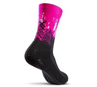 GEARXPro - Chaussettes professionnelles Padel - Stabilité maximale et performance accrue - Réduction des distorsions - Protection du talon Confort, Black Fluo Fuchsia, M