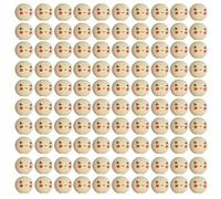 Geavonyg 100 Pièces Boule en Bois Ronde avec Trou Visage Imprimé Perles Perles Naturel Inachevé pour L'artisanat Et Les Bijoux Fournitures De Fabrication De Bijoux