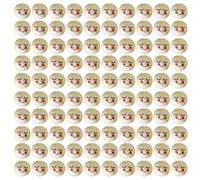 Geavonyg 100 Pièces Naturel Souriant Visage Poupée Boule Perles en Bois en Vrac pour Bricolage Artisanat Bijoux Collier Faisant des Perles D'espacement pour La Fabrication De