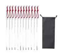 Geavonyg 12 Pièces Piquets De Tente Robustes Camping Durables en Alliage D'aluminium Ancres Extérieures Clous Réglables Camping en Alliage D'aluminium avec Corde Réfléchissante