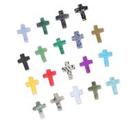 Geavonyg 19 Pièces Croix En Naturel Pierres Précieuses Sans Trou Charme Décors Fabrication De Bijoux Positifs Méditations Espace Ornement Croix En Charme