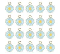 Geavonyg 20 PCS Metal Flower Charm Sweet Mignon Margueil