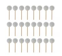 Geavonyg 24 Pièces Cupcake Toppers pour La Décoration De Fête Élégant Sphère Réfléchissante Pics À Gâteaux Accessoires Décoration De Gâteau Ornement Boules Décoratives Multicolores