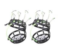 Geavonyg 2PCS Anti-Bottom Fishing Plates Set Professional String Hook Baits Cage avec 6 Plombs De Mangeoires De Groupe Anti-enroulement