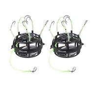 Geavonyg 2PCS Anti-Bottom Fishing Plates Set Professional String Hook Baits Cage avec 6 Plombs De Mangeoires De Groupe Anti-enroulement