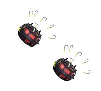 Geavonyg 2PCS Anti-Bottom Fishing Plates Set Professional String Hook Baits Cage avec 6 Plombs De Mangeoires De Groupe Anti-enroulement