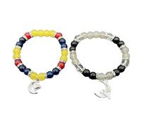 Geavonyg 2pcs / Ensemble Bijoux en Acrylique Anneaux De Main Bijoux Bracelets De Corde À Corde Élastique pour Couples