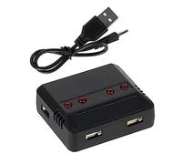 Geavonyg 3 7 V Batterie 4 en 1 Chargeur USB pour E010 H31 Syma X5SW X5C X5HW X5UW / UDI Quadcoptère avec LED Indiqué Charger Quadcoptère