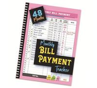 Geavonyg 48 Mois Monthly Payment Paiement Liste De Contrôle Liste du Livre Money Manager pour La Maison Et L'entreprise avec des Fonctionnalités Sommaires Bill Organizers Notebook
