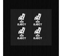 Geavonyg 4PCS Car Button Popup Decorative Stickers White PVC Thin Adhesive Labels Heat/Cold Resistant Designs for Dashboard Key Car Button Filler Decals