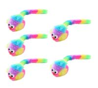 Geavonyg 5pcs / Tissu Ensemble Drôle De Souris Forme Chat Chat Catmine Rempli Jouets pour Animaux Pet Exercice Rainbow Color Cats Running Training for Indoor Cats Interactive with Catmint