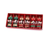 Geavonyg 6 Pièces Petits Carrousels en Bois Décorations Adaptées À l'arbre De Noël Fête Vacances Portable Festival Maison Ornement Ensemble Décorations Noël en Bois