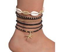 Geavonyg 7pcs Marine Thème des Chevillets Ensemble Blanc Summers Plage Bas De Pied La Chaîne en Verre Matériaux De en Mer