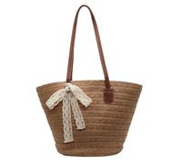 Geavonyg À Aisselles Pour Femmes Mode Plage Styles Français À Main Paille Épaule Vacances Capacité Bord De Mer Femmes Paille Épaule Plage Tissé À La Main À Main French Styles Armpit