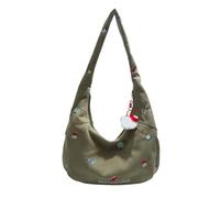 Geavonyg À Bandoulière En Velours Côtelé Convivial Broderie Tendance Sangle Réglable Compact Usage Quotidien Accessoire Pour Femmes