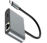Geavonyg Adaptateur USB C Ethernet en Alliage D'aluminium Conversion pour Ordinateurs Portables Connexion 1000Mbps Et Alimentation Réseau Gigabit