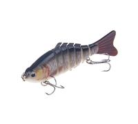 Geavonyg Adouciment De Pêche À La Natation Multi-articulations 10 Cm Laures De Natation avec Hameçon Triple 7 Segments BAITS ABMITS Armes