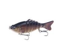 Geavonyg Adouciment De Pêche À La Natation Multi-articulations 10 Cm Laures De Natation avec Hameçon Triple 7 Segments BAITS ABMITS Armes