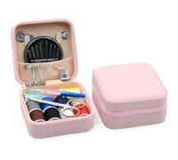 Geavonyg Aigne De Couture Portable Et Filetage Supplies Base Base avec Accessoires Boîte Rangement en Cuir pour Débutant Adultes Main Projet BASI
