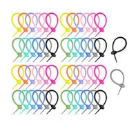 Geavonyg Attaches Zippées Pratiques en Silicone De Couleurs Acidulées Attaches en Silicone Colorées Fil Réutilisable pour L'organisation Et 'Artisanat Bricolage Fixez 'Attache Zippée Câble