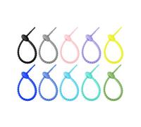 Geavonyg Attaches Zippées Pratiques en Silicone De Couleurs Acidulées Attaches en Silicone Colorées Fil Réutilisable pour L'organisation Et 'Artisanat Bricolage Fixez 'Attache Zippée Câble