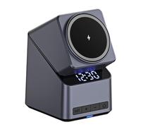 Geavonyg Base De Puissance À Induction Rapide 15W avec Affichage D'horloge LED en Alliage 3 N 1 Rotatif pour Appareils Mobiles Station Magnétique pour Plusieurs Appareils