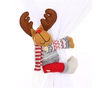 Geavonyg Boucle De Rideau Renne Vacances Accessoire Renne Esprits Noël Embrasse en Polyester Robuste Décoration Noël pour La Maison