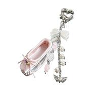 Geavonyg Bowknot Heart Keychain Dance Chaussures Téléphone Lanyard Mignon Charme De Téléphone Strap Backpack Charm Souement Cool Y2K Keyring Heart Pendentif Pendant Keyring Romantics Shoe Ornement